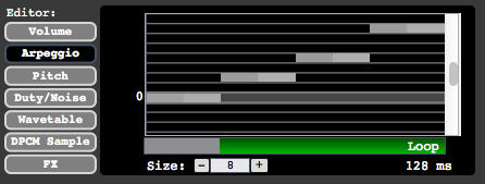 NES4L Arpeggio Editor